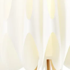 INNA Lampadaire 1L bois clair/blanc E27 60W - bambou/plastique - ampoule non incluse