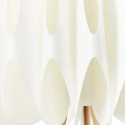 INNA Lampadaire 1L bois clair/blanc E27 60W - bambou/plastique - ampoule non incluse