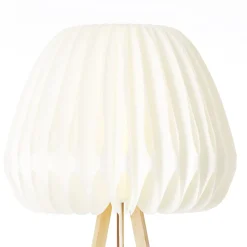 INNA Lampadaire 1L bois clair/blanc E27 60W - bambou/plastique - ampoule non incluse