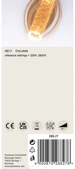 Inner Glow Edition Ampoule LED Ampoule intérieure torsadée E27 230V 120lm 3,6W 1800K gradable Doré