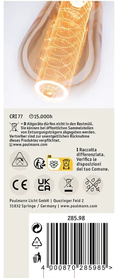 Inner Glow Edition Ampoules LED Ampoule intérieure torsadée E27 230V 230lm 4W 1800K Doré
