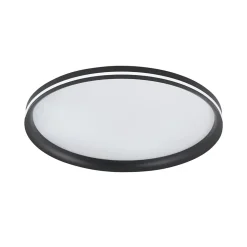 Isy - Plafonnier LED Fabas Luce Aluminium - LED intégrée 52W IP20 Noir