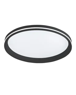 Isy - Plafonnier LED Fabas Luce Aluminium - LED intégrée 52W IP20 Noir