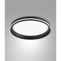 Isy - Plafonnier LED Fabas Luce Aluminium - LED intégrée 52W IP20 Noir