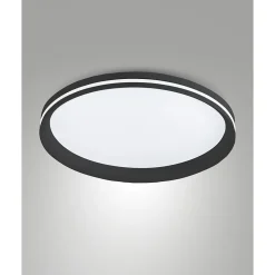 Isy - Plafonnier LED Fabas Luce Aluminium - LED intégrée 52W IP20 Noir