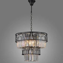 Italux Philip - Luminaire suspendu moderne noir mat 7 lumières, E14