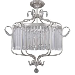 Italux Rinaldo - Pendentif à suspendre classique champagne argenté 6 lumières, E14