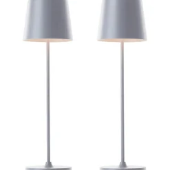 KAAMI lot de 2 lampes extérieures LED intégrée 2W gris dépoli 310 lumen 3000 kelvin IP44
