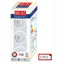 Kit 3 spots blanc à encastrer orientable GU10 6W dimmable