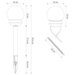 Kit 6 spots solaires d'extérieur à piquer ⌀10cm IP44 blanc froid argent