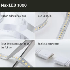 Kit bandeau led MaxLED 1000 Lumière du jour pour éclairage indirect Paulmann 150 cm