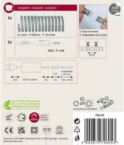 Kit bandeau led MaxLED 500 Lumière du Jour pour éclairage indirect Paulmann 500 cm