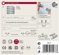 Kit bandeau MaxLED 500 Basic set blanc chaud Paulmann - éclairage indirect 150 cm