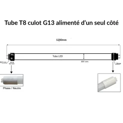 Kit de Réglette LED IP65 + Tube Néon LED 120cm T8 18W (Pack de 6) - Blanc Neutre 4000K - 5500K - SILAMP