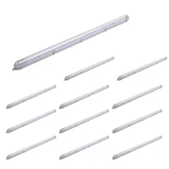 Kit de Réglette LED étanche + 1 Tube Néon LED 150cm T8 22W (Pack de 12) - Blanc Froid 6000K - 8000K - SILAMP