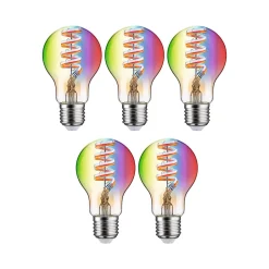 Kit Filament 230 V Ampoule LED 5x470lm 5x6,3W RGBW+ gradable Doré