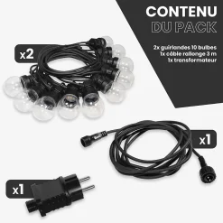 Kit Guirlande Guinguette 20M Transparent