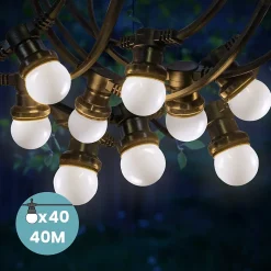 Kit Guirlande Guinguette 40m IP 65 Blanche