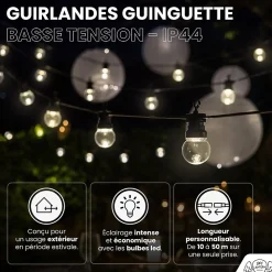 Kit Guirlande Guinguette 50m Transparent