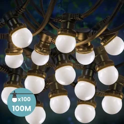 Kit Guirlande Guinguette 100m IP 65 Blanche