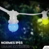 Kit Guirlande Guinguette 30m IP 65 Multicolore Cable Blanc