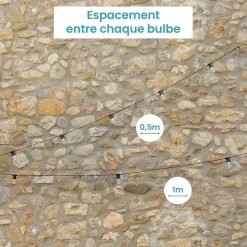 Kit Guirlande Guinguette IP65 100M 200 Bulbes Transparents Dimmables