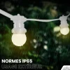 Kit Guirlande Guinguette 40m IP65 Câble Blanc Bulbes Blancs