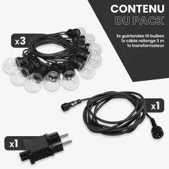 Kit Guirlande Guinguette 30m Transparent