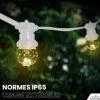 Kit Guirlande Guinguette 40m IP 65 Cable Blanc Bulbes Transparents Dimmables