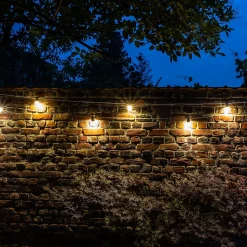 Kit Guirlande Guinguette 40m IP 65 Cable Blanc Bulbes Transparents Dimmables