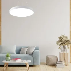 Kit Plafonnier LED Blanc 30W 40cm avec Kit de Suspension - Blanc Neutre 4000K - 5500K - SILAMP