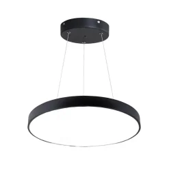 Kit Plafonnier LED Noir 54W 60cm avec Kit de Suspension - Blanc Chaud 2300K - 3500K - SILAMP