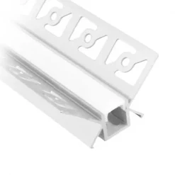 Kit profilé d'angle à niveler sur plaque de plâtre 2m avec revêtement satiné et 2 capuchons