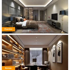 Kit Ruban LED 220v 10M blanc neutre 4000K étanche IP65 avec fixations fournies, intérieur et extérieur