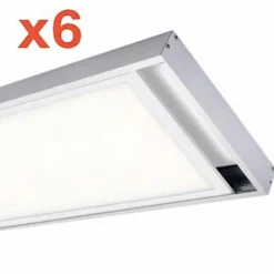 Kit Saillie ALU pour Panneau LED 120x30 Slim (Pack de 6) - SILAMP