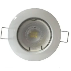 Kit Spot LED GU10 encastrable Rond Blanc avec une ampoule 8W - Blanc Chaud 2300K - 3500K - SILAMP