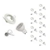 Kit Spot LED GU10 encastrable Rond Blanc avec une ampoule 8W (Pack de 10) - Blanc Chaud 2300K - 3500K - SILAMP