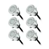 Kit Spot LED Terrasse - 6x0,6W - 12V - 4000K - Rond - IP67 - Aluminium