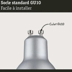 Kit Standard 230 V Réflecteur LED GU10 Kit de 3 3x460lm 3x7W 2700K gradable Chrome mat