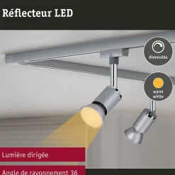 Kit Standard 230 V Réflecteur LED GU10 Kit de 3 3x460lm 3x7W 2700K gradable Chrome mat