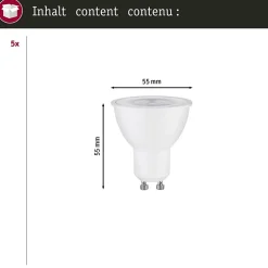 Kit Standard 230 V Réflecteur LED GU10 5x350lm 5x4,8W RGBW+ gradable Blanc dépoli