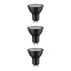 Kit Standard 230 V Réflecteur LED GU10 Kit de 3 3x460lm 3x7W 2700K gradable Noir mat