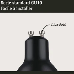 Kit Standard 230 V Réflecteur LED GU10 Kit de 3 3x460lm 3x7W 2700K gradable Noir mat