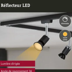 Kit Standard 230 V Réflecteur LED GU10 Kit de 3 3x460lm 3x7W 2700K gradable Noir mat