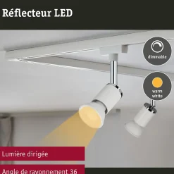 Kit Standard 230 V Réflecteur LED GU10 Kit de 3 3x460lm 3x7W 2700K gradable Blanc dépoli