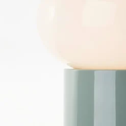 KNUT Lampe à poser vert/blanc verre/métal -E27 25W - ampoule non incluse