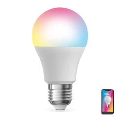 KOZii - Ampoule LED connectée KOZii, éclairage blancs + couleurs, E27 A60 Opaque 9W - KE806GRVBCCT