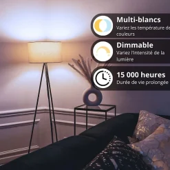 KOZii - Ampoule LED connectée KOZii, éclairage multi-blancs, Filament, E27 A60 Opaque 7W cons., - KRFE806GOCCT