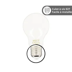 KOZii - Ampoule LED connectée KOZii, éclairage multi-blancs, Filament, E27 A60 Opaque 7W cons., - KRFE806GOCCT
