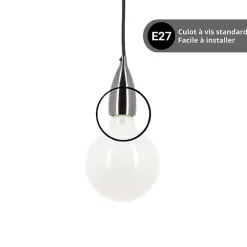 KOZii - Ampoule LED connectée KOZii, éclairage multi-blancs, Filament E27 G125 Opaque 7W cons. - KRFE806B125OCCT